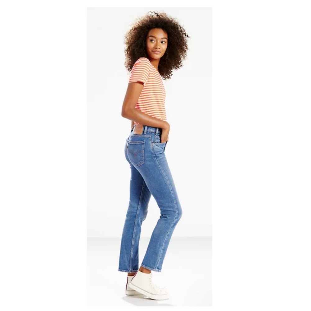 Levi’s 505 C Cropped Jeans - Blue Cheer Orange Tab